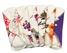 Зареди изображението от галерия, 6 бр. Органични памучни ежедневни превръзки,Микс от цветове, дишащи. без водонепропусклива мембрана, многократни 
