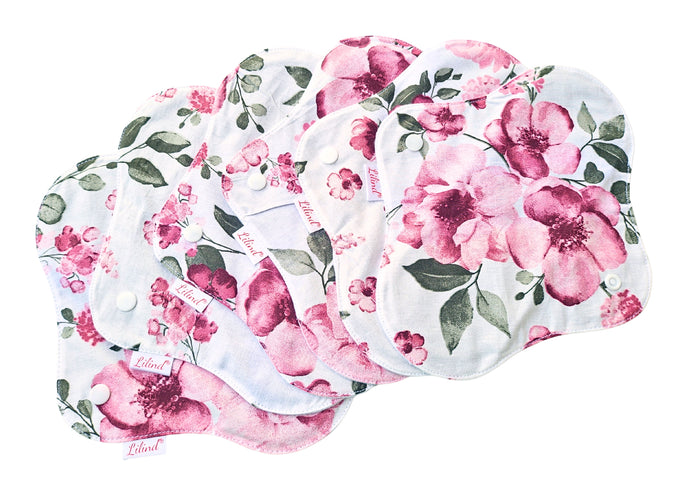 6 бр. Памучни превръзки на Розови цветя, в комплект, многократни, дишащи и водоустойчиви