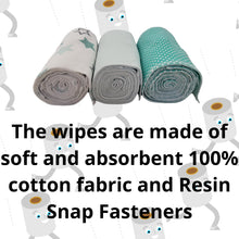 Зареди изображението от галерия, 3 ролки Многократна тоалетна хартия, 100% памук 