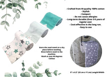 Зареди изображението от галерия, 3 ролки Многократна тоалетна хартия, 100% памук 